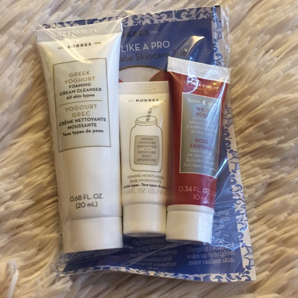 NEW 3 piece Greek yoghurt Korres sample pack